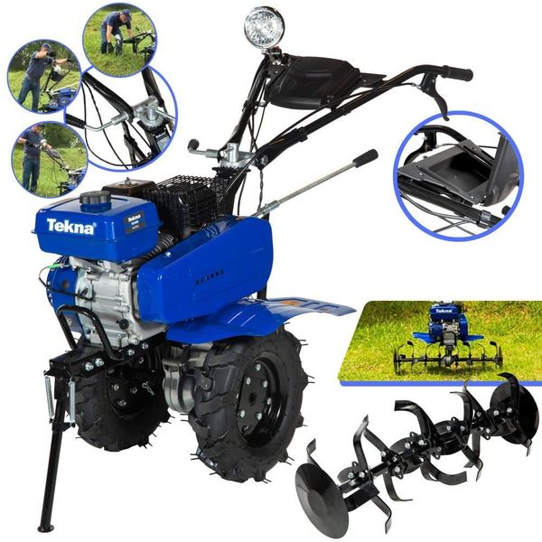 Motocultivador TK90R Gasolina 4 Tempos 7HP 212CC com 24 Lâminas Cultivadoras e Farol Tekna Motocultivador TK90R 7HP 212CC com 24 Lâminas Cultivadoras e Transmissão com 3 Marchas Tekna