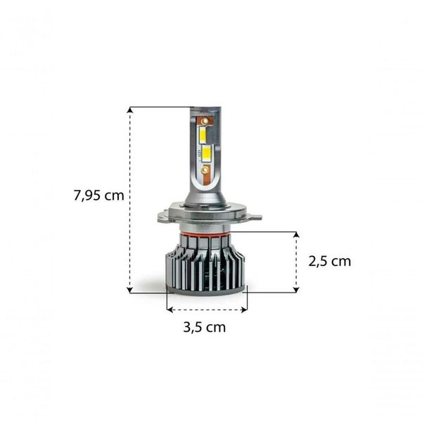 Kit Lâmpada Automotiva LED para Farol TP-6136 LED Force 6000 Premium H4 Branco Iluminação Intensa Duplo Cooler Tarponn Kit Lâmpada Automotiva LED para Farol TP-6136 LED Force 6000 Premium H4 Branco Tarponn