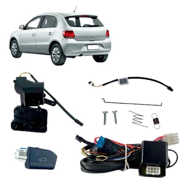 Kit Trava de Abertura de porta-malas com Botão PAKTVWMN047 Volkswagen Gol G6 2012 a 2016 Destravamento Elétrico Discreto Kit Trava de Abertura de porta-malas com Botão PAKTVWMN047 Volkswagen Gol G6 2012 a 2016 Preto