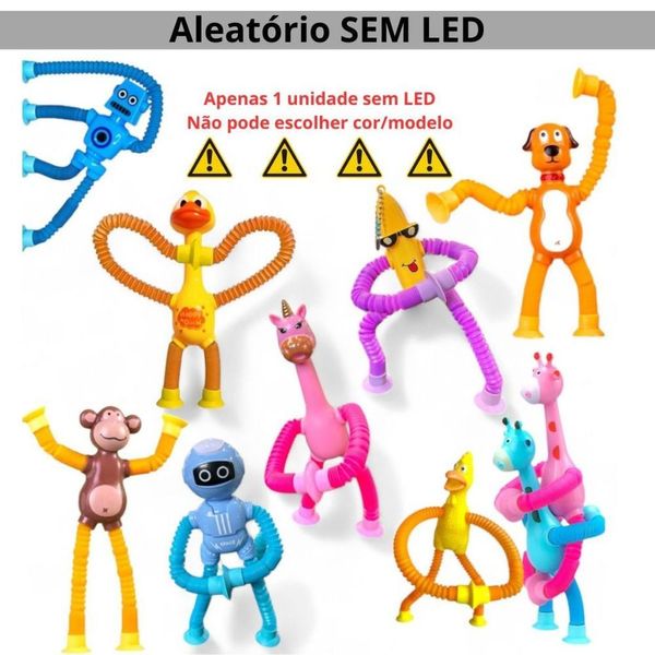 Brinquedo Infantil Girafa Pop Tubo Led com Ventosa Kit com 1 Unidade para Estímulo Sensorial e Coordenação Motora OEM Brinquedo Infantil Girafa Pop Tubo Led com Ventosa para Estímulo Sensorial e Coordenação Motora OEM
