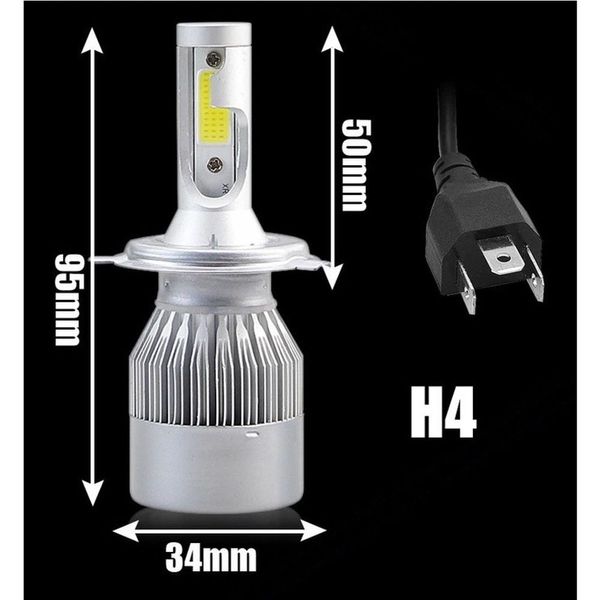 Lâmpada Automotiva LED para Farol C6 para Carros e Veículos 12V a 24V Luz Branca 6500K Bivolt Alto Brilho OEM Lâmpada Automotiva LED para Farol C6 para Carros e Veículos 12V a 24V Luz Branca 6500K OEM