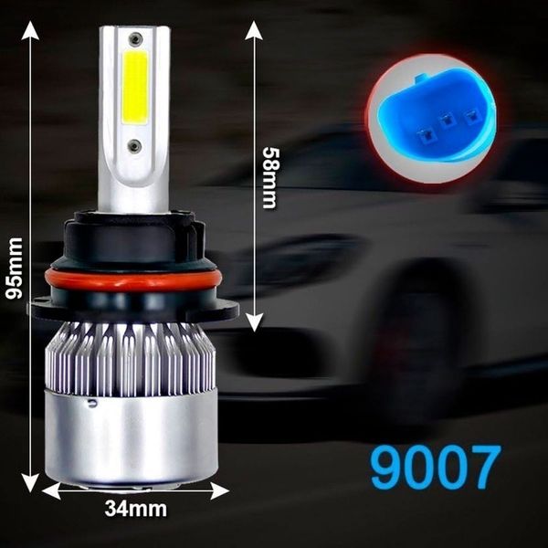 Par de Lâmpadas LED Automotivas para Farol C6 Super 6000K 12V a 24V Bivolt Alta Luminosidade OEM Par de Lâmpadas LED para Farol C6 Super 6000K 12V a 24V Bivolt Branco Automotivo OEM