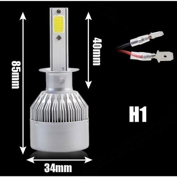 Par de Lâmpadas LED Automotivas para Farol C6 Super Led 6000K Bivolt 12V a 24V Alta Luminosidade OEM Par de Lâmpadas LED Automotivas para Farol C6 Super Led 6000K Bivolt 12V a 24V OEM