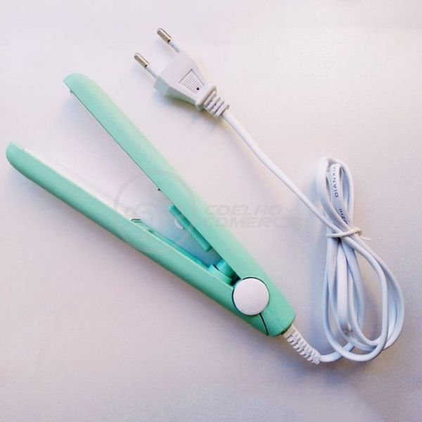 Mini Chapinha Prancha para Viagem Cabelo 17cm Placas Cerâmica 160 graus Tecnologia Rápido Aquecimento Azul Smart Tech Bivolt Mini Chapinha Prancha para Viagem Cabelo 17cm Placas Cerâmica 160° Azul Smart Tech Bivolt