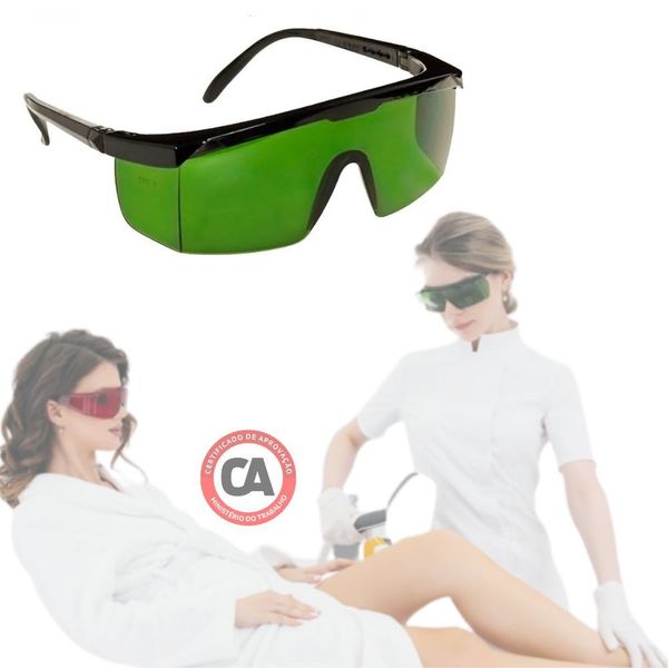 Óculos de Proteção F103 para Segurança Contra Raio Laser com Lente em Policarbonato Verde Ferreira Mold Óculos de Proteção F103 com Lente em Policarbonato e Proteção UV Verde Ferreira Mold
