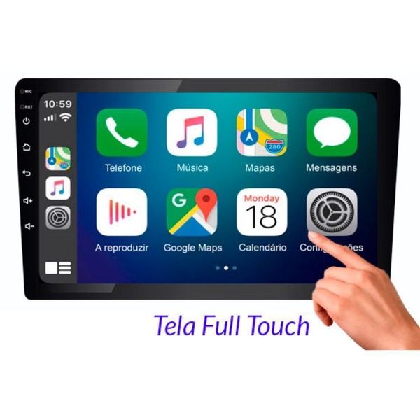Central Multimídia Automotiva RS908BR Slim 9 FULL TOUCH com Bluetooth USB e Entradas Auxiliares Compatível com Android Central Multimídia Automotiva RS908BR Slim 9 FULL TOUCH com Bluetooth USB Compatível com Android