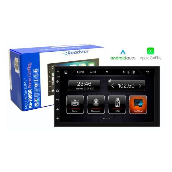 Central Multimídia Automotiva RS708BR Slim 7 7 TOUCHSCREEN Bluetooth com Espelhamento para Android Iphone Carplay Central Multimídia Automotiva RS708BR Slim 7 7 TOUCHSCREEN Bluetooth com Espelhamento para Android