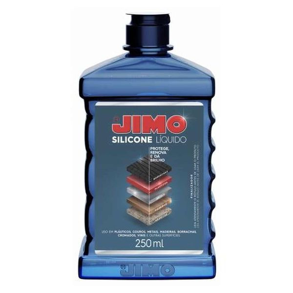 Silicone Líquido 250ML Limpa Protege Lubrifica Conserva e Dá Brilho para Borrachas Plásticos Vinis Madeiras Jimo Silicone Líquido 250ML Limpa Protege Lubrifica e Dá Brilho em Borrachas Plásticos Vinis Jimo