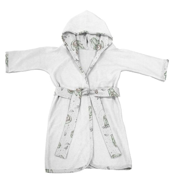Roupão Infantil Yan para Banho com Capuz em Malha Plush Atoalhado 88% Algodão 12% Poliéster Branco Tecebem Roupão Infantil Yan em Malha Plush Atoalhado com Capuz Branco Tecebem