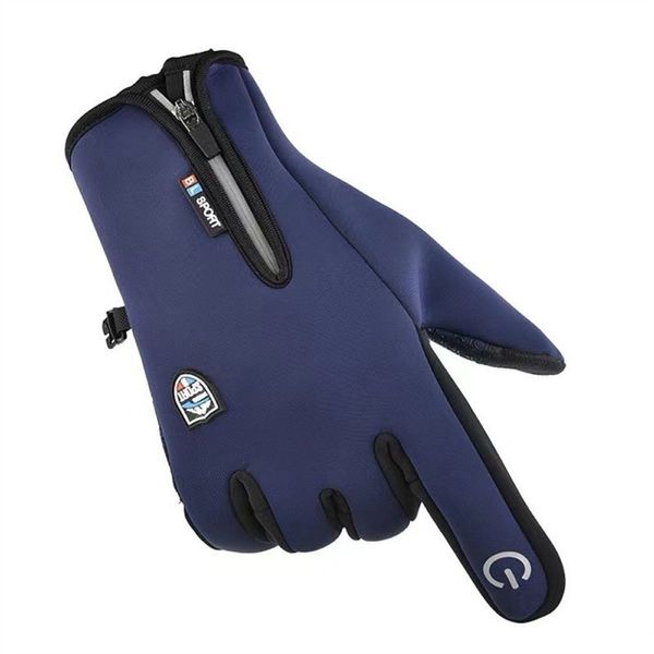 Luva para Motociclista de Inverno Cano Longo Azul com Touch Screen Antiderrapante Tamanho P m OEM Luva para Motociclista de Inverno Cano Longo Azul com Touch Screen Antiderrapante OEM