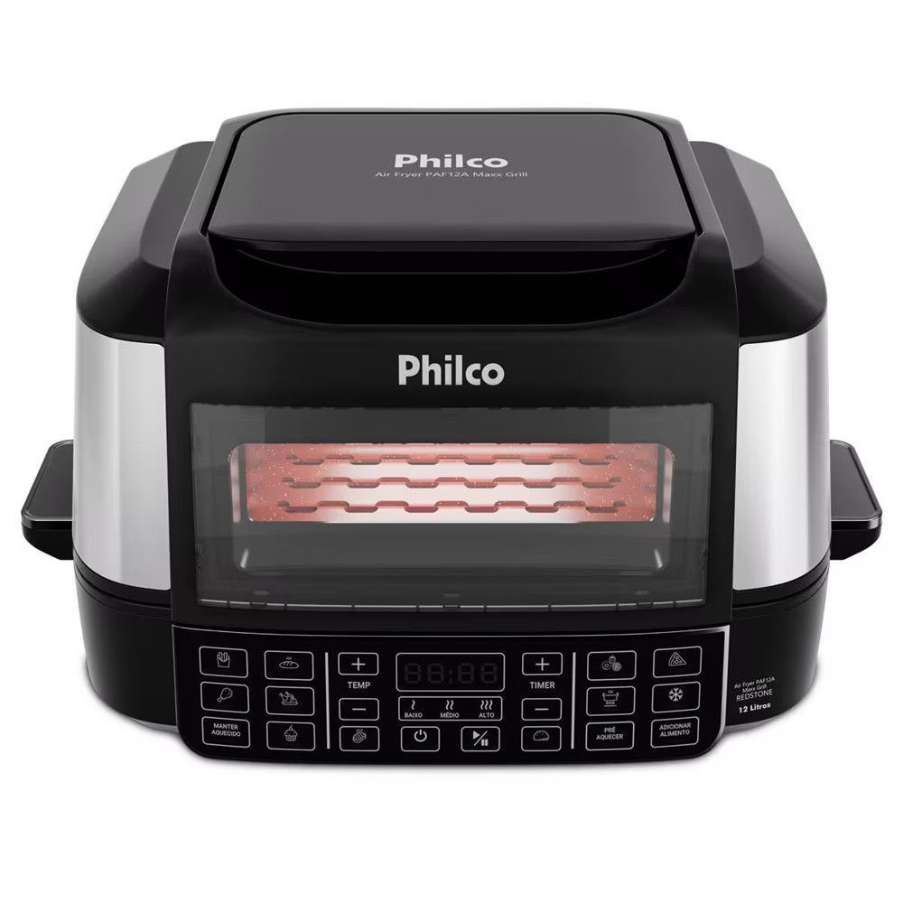 Fritadeira Elétrica Air Fryer Philco PAF12A Oven 12L Grill Digital Preto 1800W 220V