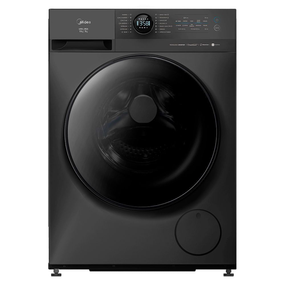 Lava e Seca Midea MF201D110WB-GK-01 11kg 7kg Titanium Slim Healthguard Conectada 1200 RPM