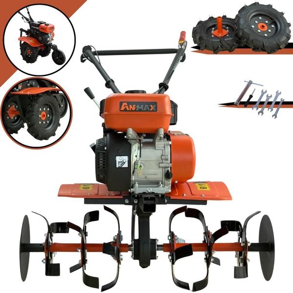 Motocultivador MT170G Gasolina 4T 7HP 208CC com 24 Lâminas Cultivadoras com Discos Laterais Anmax Motocultivador MT170G Gasolina 4T 7HP 208CC com 24 Lâminas Cultivadoras com Discos Anmax