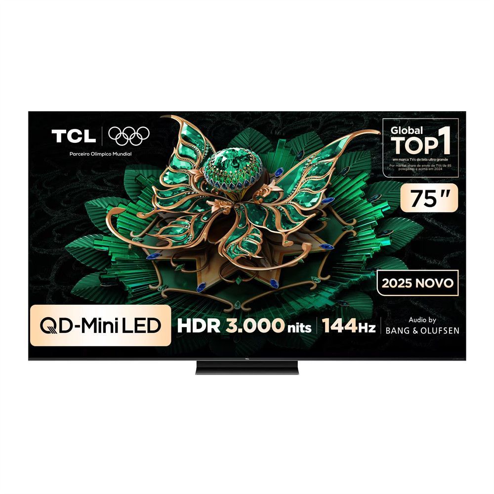 Smart TV 75 4K Qd-mini Led 144 Hz TCL  C7K Preto Bivolt