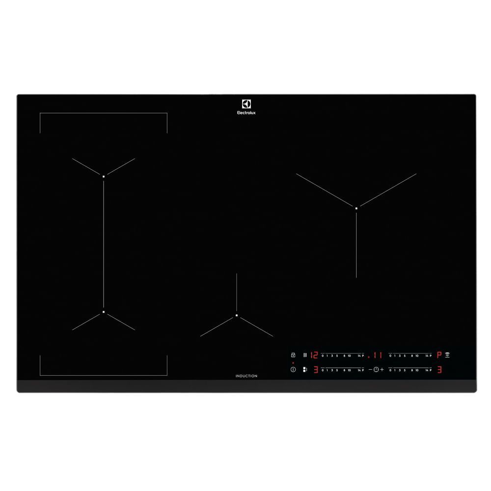 Cooktop de Indução Electrolux IE80P 4 Bocas Vitrocerâmico Expert com Unicook Timer Turbo Preto 220V