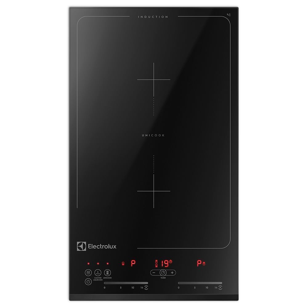 Cooktop de Indução Electrolux IC30 2 Bocas Vidro Temperado Unicook Painel Touch Timer Preto 220V