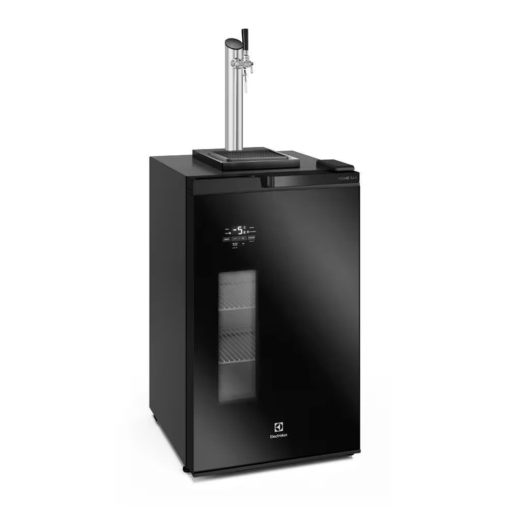 Cervejeira Home Bar EB10C Frost Free 100L Preto 110V com Torre de Chope e Porta de Vidro Electrolux