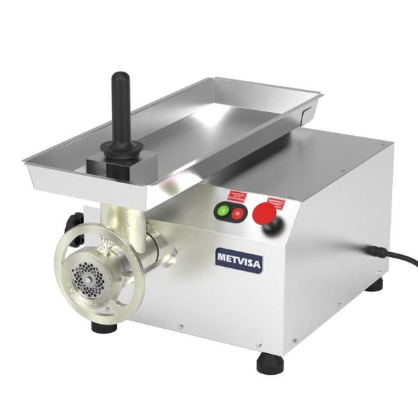 Picador de Carne Leve Boca 22 PCL.22L 1CV 220V em Aço Inox com 2 Discos 5mm e 8mm Metvisa Picador de Carne Boca 22 PCL.22L 1CV 220V em Aço Inox para Uso Comercial Metvisa