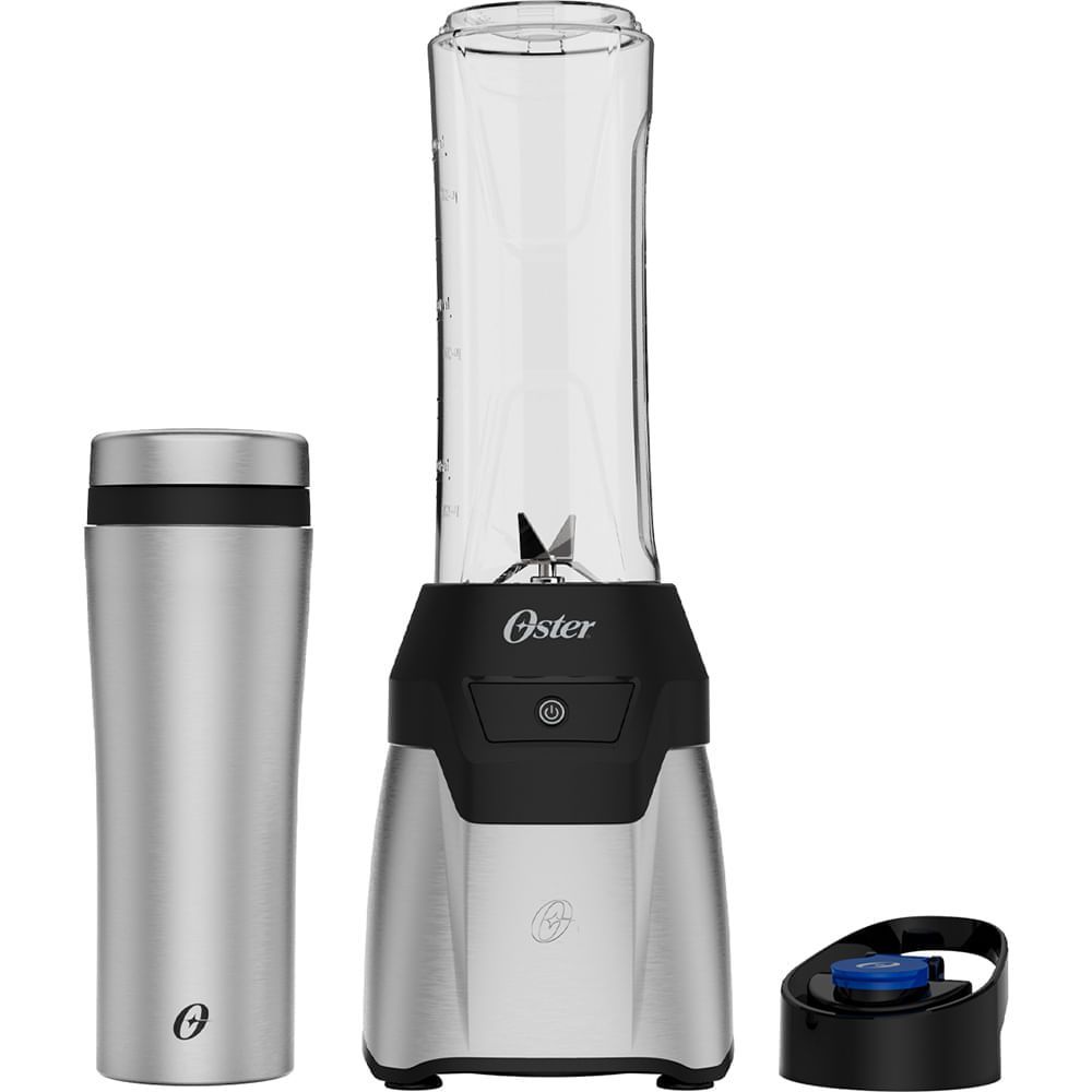 Blender Oster OBLD750-220 1 Velocidade 700W Inox com Jarras To Go Tritan 600ml e Inox 475ml