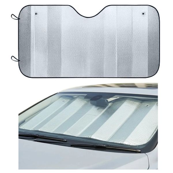 Protetor Solar de Para-brisa Automotivo Dobrável Universal Prata 126x59,5cm para Carro Zein Importados Protetor Solar de Para-brisa Automotivo Dobrável Universal Prata para Carro Zein Importados