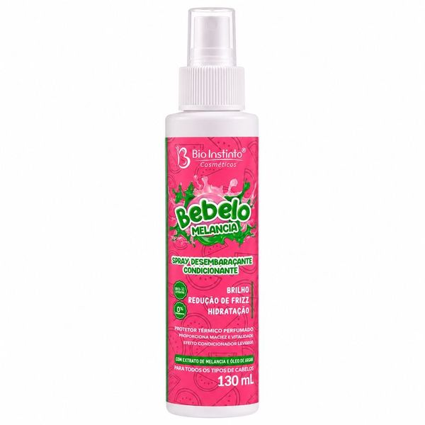 Spray Condicionante Desembaraçante Melancia 130ML Leave-In Proteção Térmica Antifrizz Bio Instinto Spray Condicionante Desembaraçante Melancia 130ML Hidratação Brilho Bio Instinto