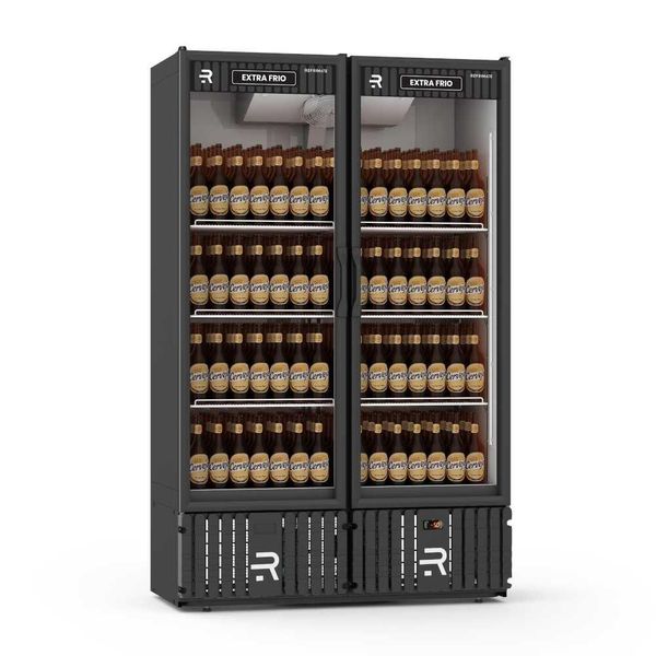 Visa Cooler Extra Frio Vertical Refrimate VCEF2P 2 Portas Preto e Branco Porta de Vidro Aquecido 220V Visa Cooler Extra Frio Vertical Refrimate VCEF2P 2 Portas Preto e Branco 220V