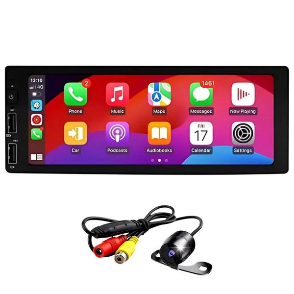 Central Multimídia Automotiva 1 Din Multimídia Smart 6.86 Sync Android 12 Bluetooth Wi-Fi com Câmera de Ré FP Imports Central Multimídia 1 Din Multimídia Smart 6.86 Sync Android 12 Bluetooth com Câmera de Ré FP Imports