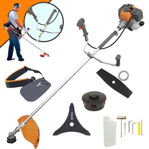 Roçadeira Lateral a Gasolina Tekna RL430P Plus 43cc 1,7HP 2T com Lâminas e Carretel de Nylon Roçadeira a Gasolina Tekna RL430P Plus 43cc 1,7HP 2T com Lâmina 2 Pontas e Acessórios