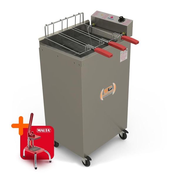 Fritador Industrial Elétrico Água e Óleo 22L 5000W 220V PR-2000E com Cortador de Legumes Inox Progás Fritador Industrial Água e Óleo 22L 5000W 220V PR-2000E com Cortador de Legumes Inox Progás