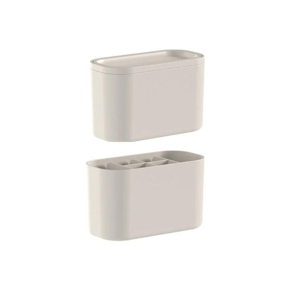 Kit Organizador de Maquiagem Bold com Lixeira 1L e Porta Maquiagens Bege Simas Presentes Kit Organizador de Maquiagem Bold com Lixeira 1L e Porta Maquiagens Bege