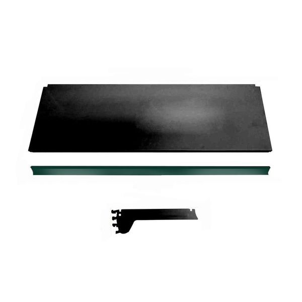 Bandeja Prateleira Ponta 30x73 New Plus Porta Etiqueta Verde Preto para Gôndolas SA Gôndolas Bandeja Prateleira Ponta 30x73 New Plus Preto Porta Etiqueta Verde SA Gôndolas