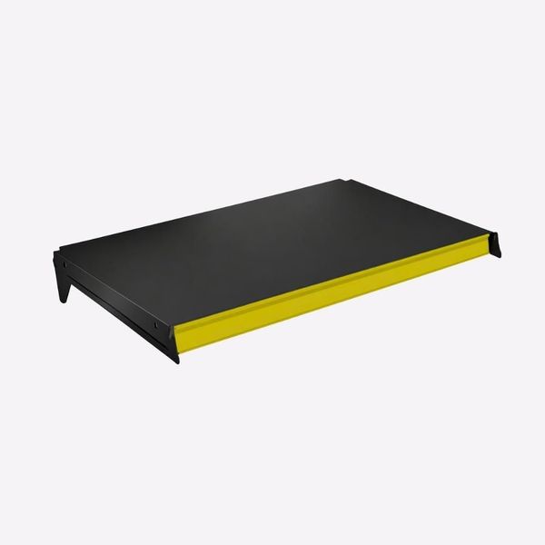 Bandeja Prateleira 40x91 New Plus para Exposição com Porta Etiqueta Amarelo Preta SA Gôndolas Bandeja Prateleira 40x91 New Plus com Porta Etiqueta Amarelo Preta SA Gôndolas