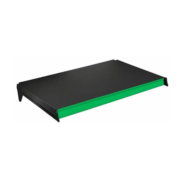 Bandeja Prateleira 40x73 New Plus para Gôndolas com Porta Etiquetas Verde Escuro Preta SA Gôndolas Bandeja Prateleira 40x73 New Plus para Gôndolas Preta com Porta Etiquetas Verde Escuro SA Gôndolas