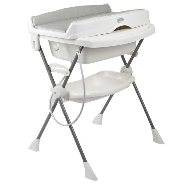 Banheira de Bebê Splash+ com Suporte e Trocador 10L Cinza com Assento Redutor e Bandeja Burigotto Banheira de Bebê Splash+ com Suporte e Trocador 10L Cinza com Assento Redutor Burigotto