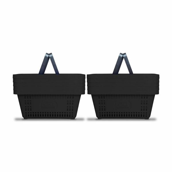 Kit 10 Cestos de Compras Plástico D100 Cód. 3000 Capacidade 16L Preto Della Plast Kit 10 Cestos de Compras Plástico D100 Cód. 3000 16L Preto Della Plast