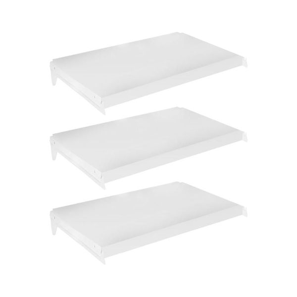 Kit 3 Bandejas Prateleiras 40x73 Ponta para Gôndolas New Plus sem Porta Etiquetas Branco SA Gôndolas Kit 3 Bandejas Prateleiras 40x73 para Gôndolas New Plus sem Porta Etiquetas Branco SA Gôndolas