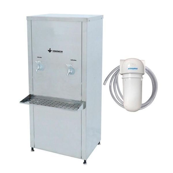Kit Bebedouro Industrial Refrigerado RB15 2TG 50L 110V com Filtro de Água Metalúrgica Venâncio Kit Bebedouro Industrial RB15 2TG 50L 110V com Filtro de Água Metalúrgica Venâncio