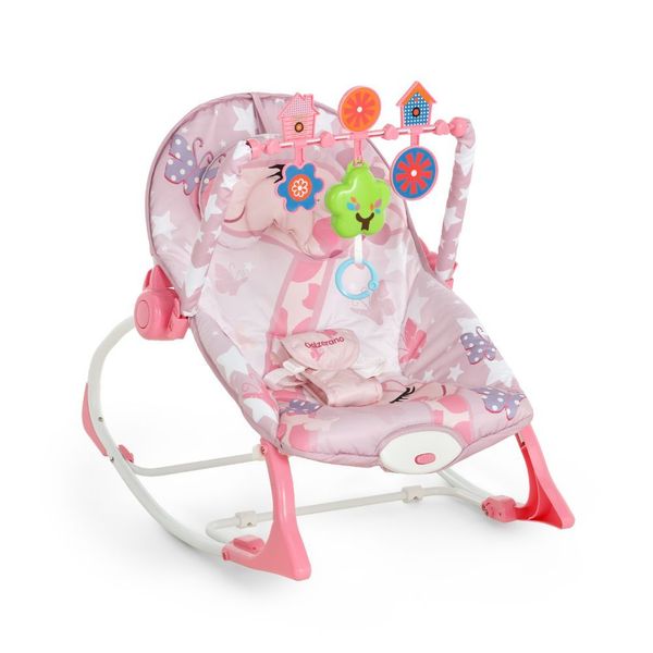 Cadeira de Descanso Musical para Bebê Nina com Balanço Vibração e Móbile Rosa Galzerano Cadeira de Descanso Musical para Bebê Nina com Balanço e Vibração Rosa Galzerano