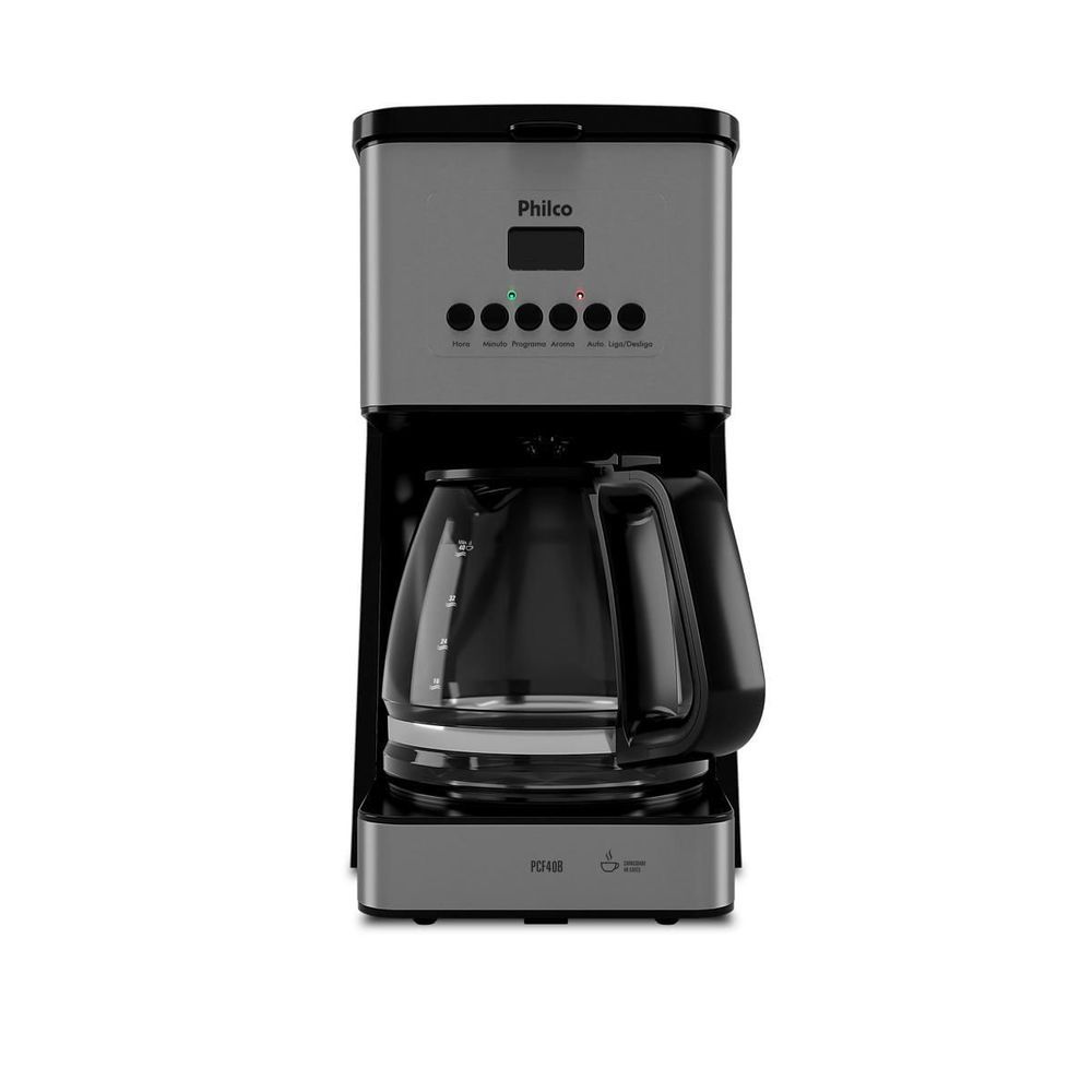 Cafeteira Elétrica Philco PCF40B 40 Cafezinhos 1,6L 1000W Painel Digital Filtro Permanente 220V