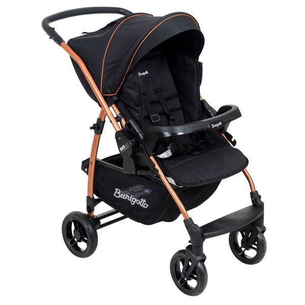 Carrinho de Bebê Rio 22 Reversível Recém-Nascidos Até 22kg Dobrável Preto Cobre Burigotto Carrinho de Bebê Rio 22 Reversível Até 22kg Preto Cobre Burigotto