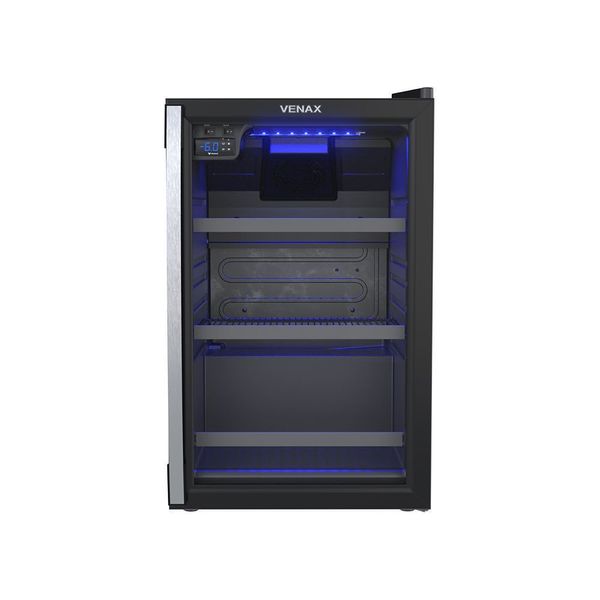 Cervejeira Venax Blue Light 100 82L Porta de Vidro Duplo Preto Fosco 110V Cervejeira Venax Blue Light 100 82L Vidro Duplo Preto Fosco 110V