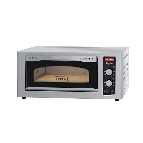 Forno Assador para Pizza Elétrico Gpaniz FPE-400A em Aço Inox com Pedra Refratária Analógico 220V Forno Assador para Pizza Elétrico Gpaniz FPE-400A em Aço Inox com Iluminação Interna 220V