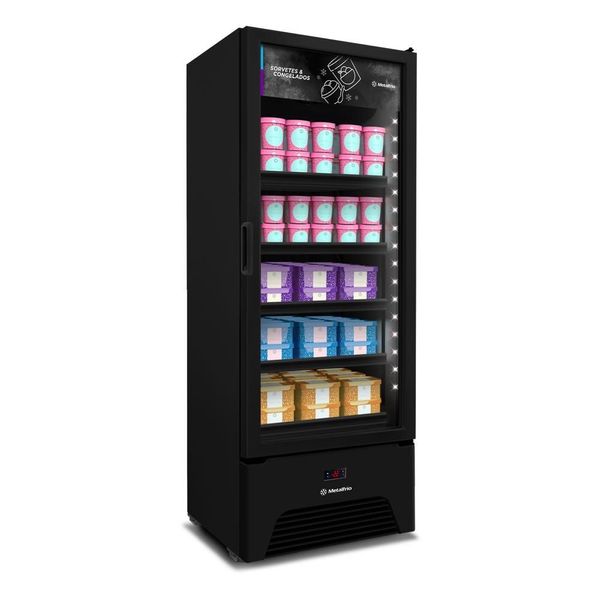 Freezer Vertical Expositor Metalfrio Frost Free 497L Porta de Vidro Vf50ah Optima All Black 220V Freezer Vertical Expositor Metalfrio Frost Free 497L Porta de Vidro All Black 220V