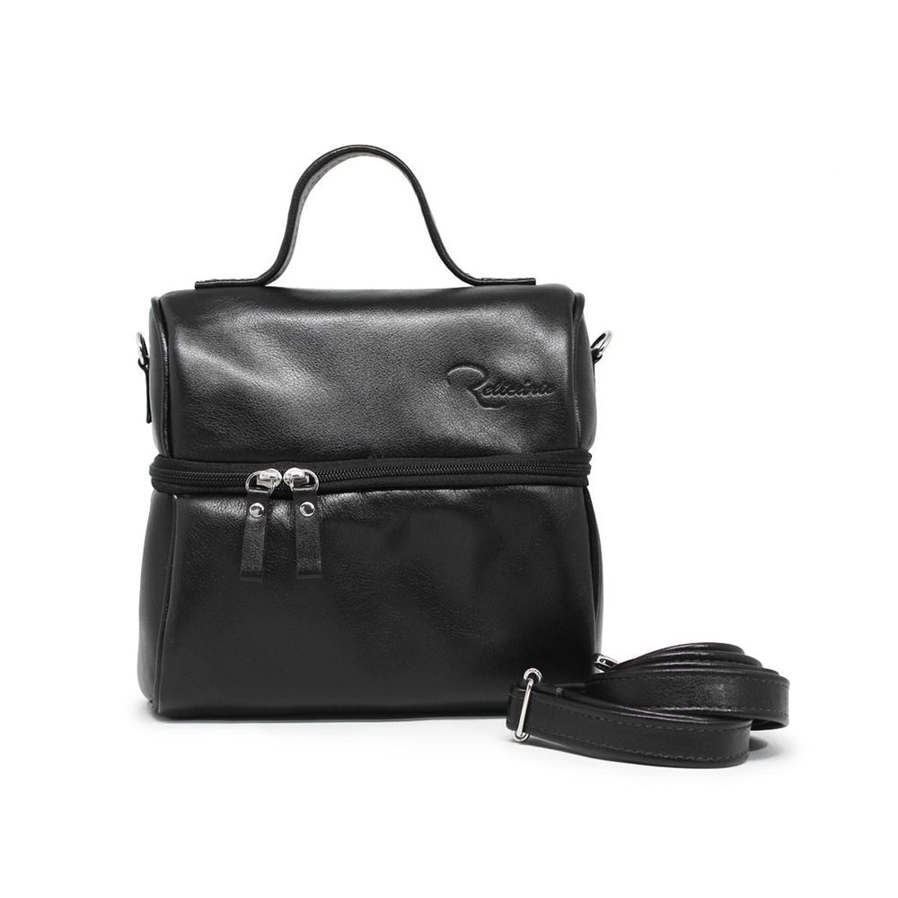 Bolsa Térmica Para Marmita Lancheira De Couro Sam Cor:preto