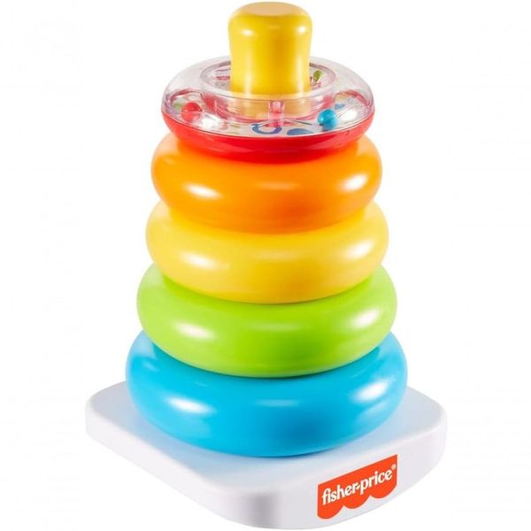 Brinquedo Empilhavel Piramide de Argolas para Bebes com Base Balancante e Chocalho Fisher Price Brinquedo Empilhavel Piramide de Argolas para Bebes com Base Balancante Fisher Price
