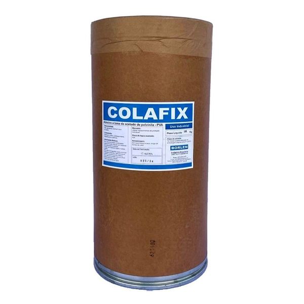 Cola PVA Colafix 1102 para Papelão e Madeira Alta Adesividade Branco 50kg Borlen Brasil Cola PVA Colafix 1102 Papelão e Madeira 50kg Branco Borlen Brasil