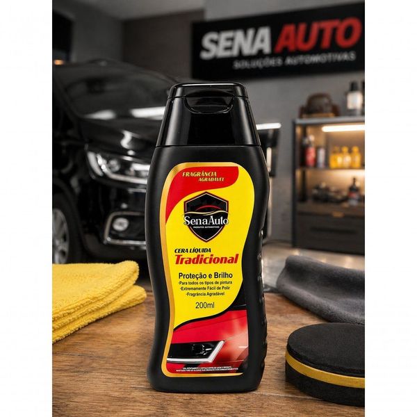 Cera Líquida Tradicional 200ML para Veículos Proteção Intensa e Brilho Duradouro Senalândia Cera Líquida Tradicional 200ML Proteção e Brilho para Veículos Senalândia