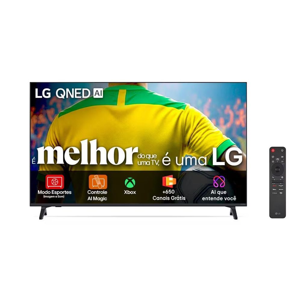 Smart TV LG 55QNED73ASA 55" 4K QNED Processador A7 Preto 110V