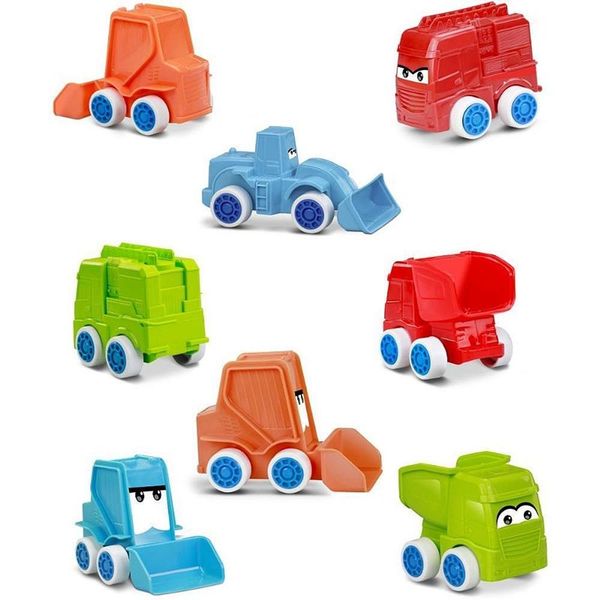 Kit Brinquedo para Bebê Dubboo Series 4 Carrinhos Temáticos em Plástico Roma Kit Brinquedo para Bebê Dubboo Series 4 Carrinhos Roma