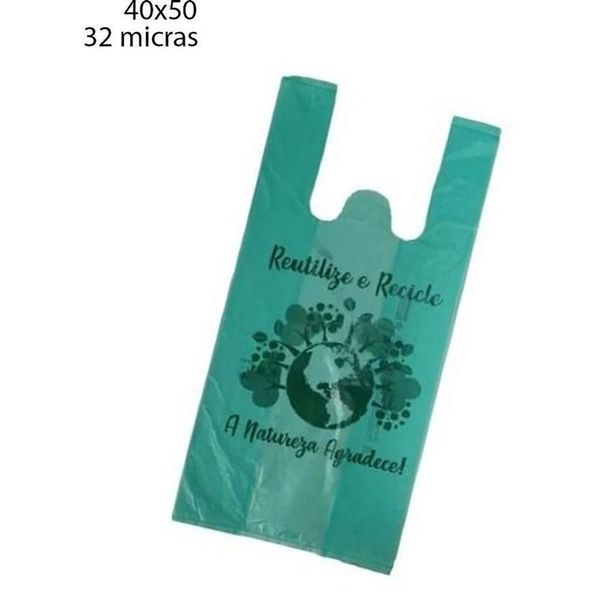 Sacola Plástica Recicle Verde 40x50cm com 472 Unidades Plástico Virgem 32 Micras Altaplast Sacola Plástica Recicle Verde 40x50cm 472 Unidades Altaplast
